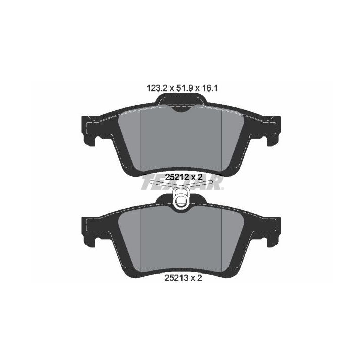 Stabdžių trinkelių rinkinys, diskinis stabdys TEXTAR 2521201