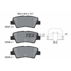 Stabdžių trinkelių rinkinys, diskinis stabdys TEXTAR 2533703