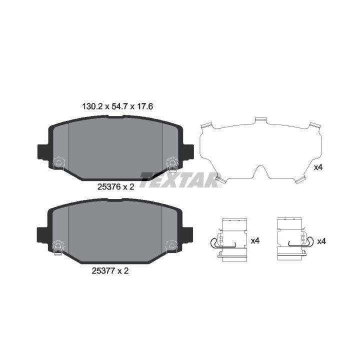 Stabdžių trinkelių rinkinys, diskinis stabdys TEXTAR 2537601