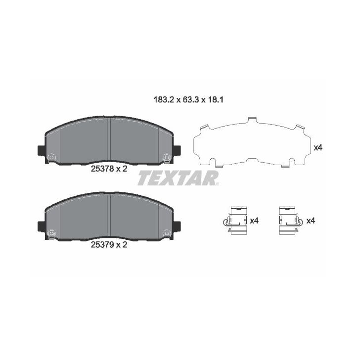 Stabdžių trinkelių rinkinys, diskinis stabdys TEXTAR 2537801