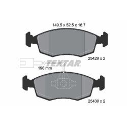 Stabdžių trinkelių rinkinys, diskinis stabdys TEXTAR 2542901