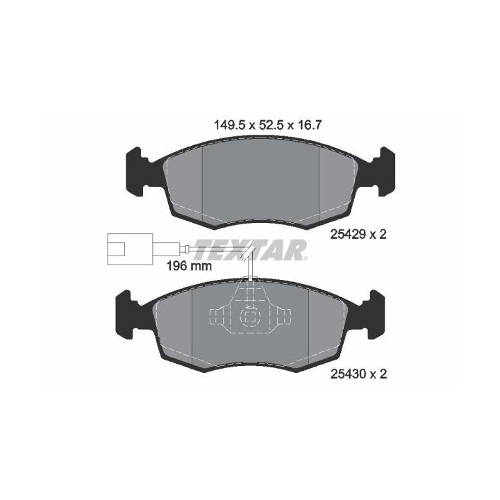 Stabdžių trinkelių rinkinys, diskinis stabdys TEXTAR 2542901