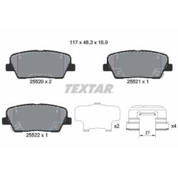 Stabdžių trinkelių rinkinys, diskinis stabdys TEXTAR 2552008