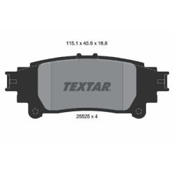 Stabdžių trinkelių rinkinys, diskinis stabdys TEXTAR 2552501