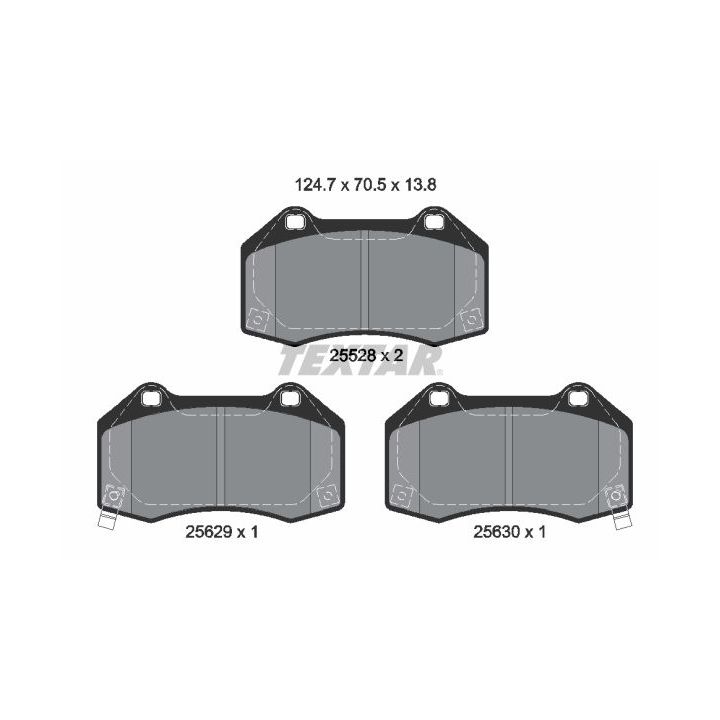 Stabdžių trinkelių rinkinys, diskinis stabdys TEXTAR 2552803