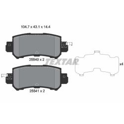 Stabdžių trinkelių rinkinys, diskinis stabdys TEXTAR 2554001
