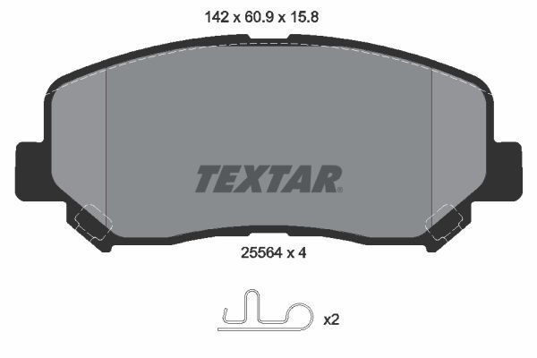 Stabdžių trinkelių rinkinys, diskinis stabdys TEXTAR 2556401