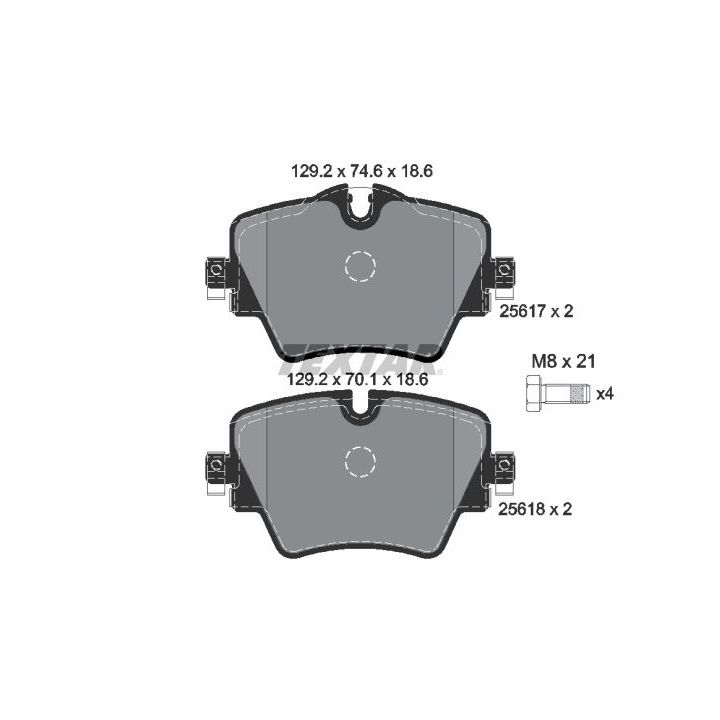 Stabdžių trinkelių rinkinys, diskinis stabdys TEXTAR 2561701