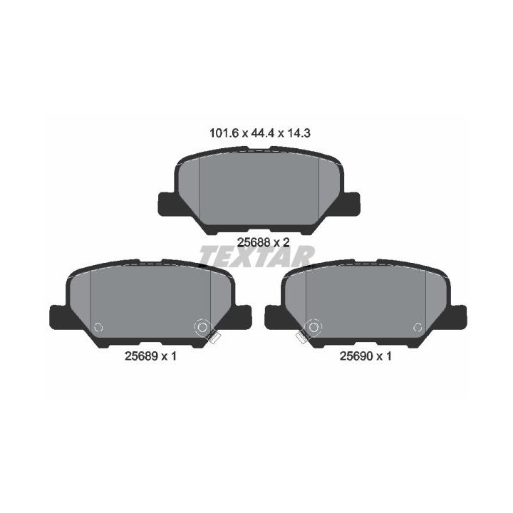 Stabdžių trinkelių rinkinys, diskinis stabdys TEXTAR 2568801