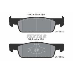 Stabdžių trinkelių rinkinys, diskinis stabdys TEXTAR 2570201