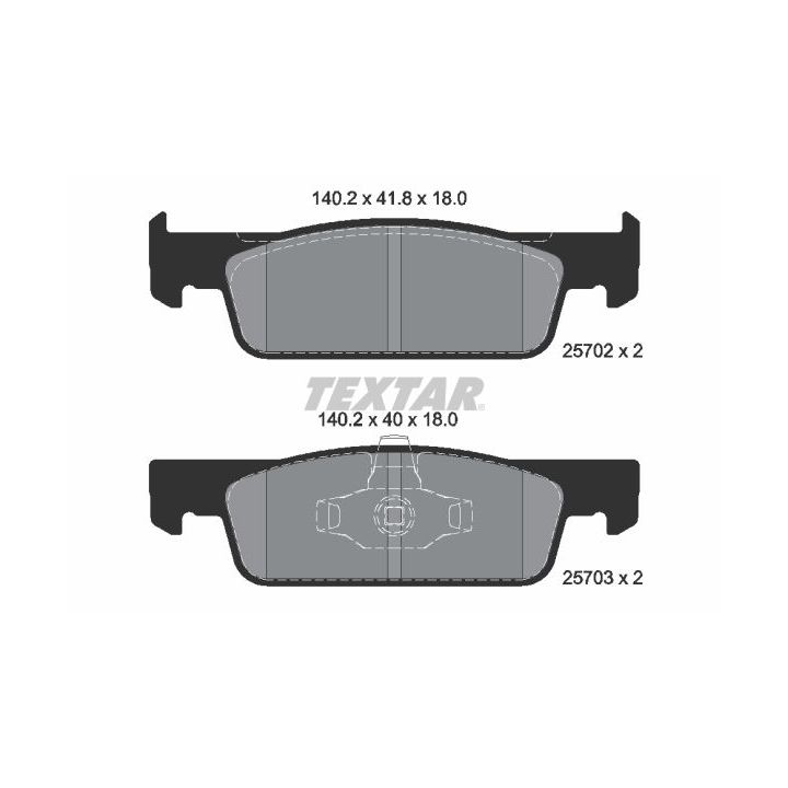 Stabdžių trinkelių rinkinys, diskinis stabdys TEXTAR 2570201