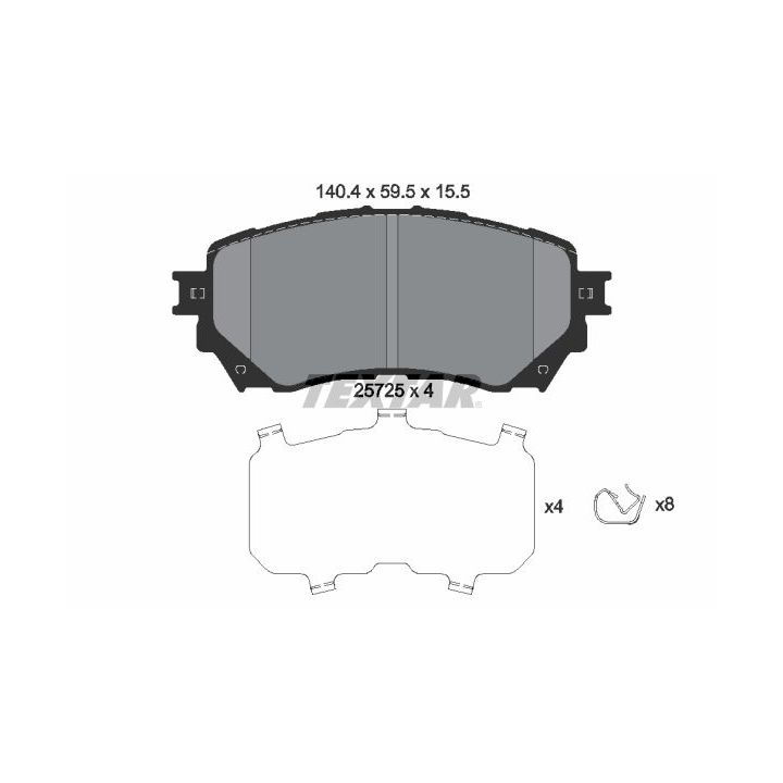 Stabdžių trinkelių rinkinys, diskinis stabdys TEXTAR 2572501