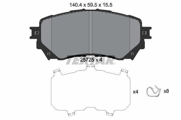 Stabdžių trinkelių rinkinys, diskinis stabdys TEXTAR 2572501