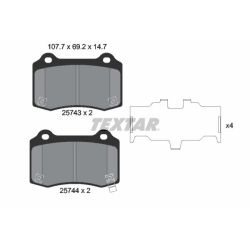 Stabdžių trinkelių rinkinys, diskinis stabdys TEXTAR 2574301