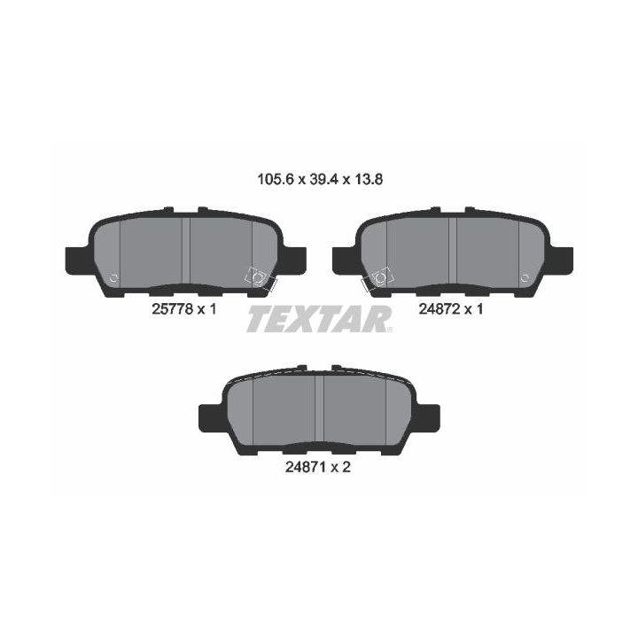 Stabdžių trinkelių rinkinys, diskinis stabdys TEXTAR 2577801