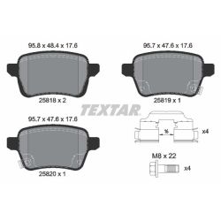 Stabdžių trinkelių rinkinys, diskinis stabdys TEXTAR 2581802