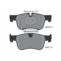 Stabdžių trinkelių rinkinys, diskinis stabdys TEXTAR 2583601