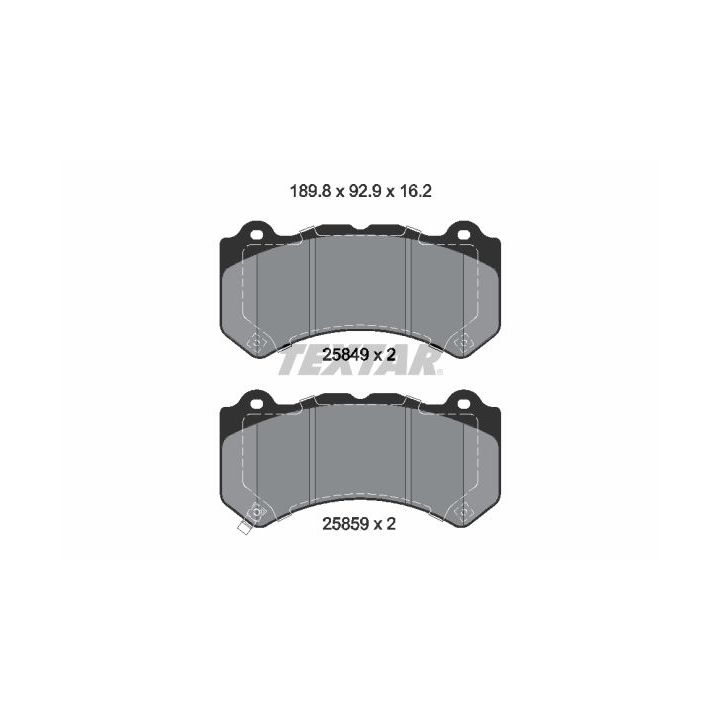 Stabdžių trinkelių rinkinys, diskinis stabdys TEXTAR 2584901