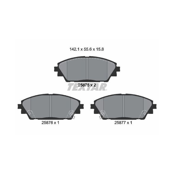 Stabdžių trinkelių rinkinys, diskinis stabdys TEXTAR 2587501
