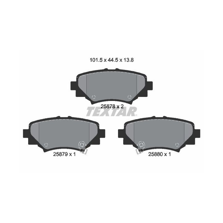 Stabdžių trinkelių rinkinys, diskinis stabdys TEXTAR 2587801