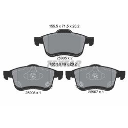 Stabdžių trinkelių rinkinys, diskinis stabdys TEXTAR 2590501