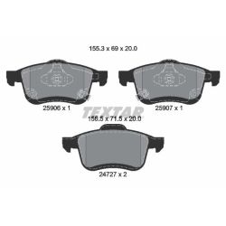 Stabdžių trinkelių rinkinys, diskinis stabdys TEXTAR 2590601