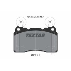 Stabdžių trinkelių rinkinys, diskinis stabdys TEXTAR 2591501