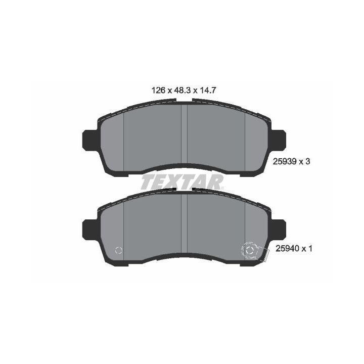 Stabdžių trinkelių rinkinys, diskinis stabdys TEXTAR 2593901