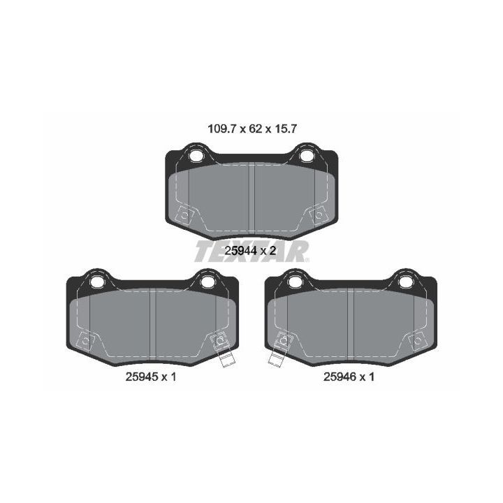 Stabdžių trinkelių rinkinys, diskinis stabdys TEXTAR 2594401