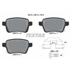 Stabdžių trinkelių rinkinys, diskinis stabdys TEXTAR 2597301