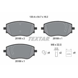 Stabdžių trinkelių rinkinys, diskinis stabdys TEXTAR 2618801