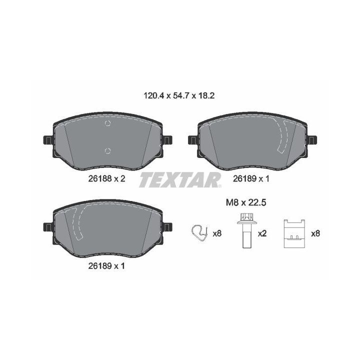Stabdžių trinkelių rinkinys, diskinis stabdys TEXTAR 2618801