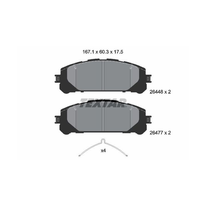 Stabdžių trinkelių rinkinys, diskinis stabdys TEXTAR 2644801