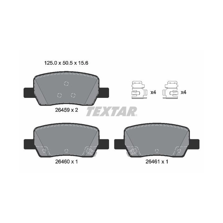 Stabdžių trinkelių rinkinys, diskinis stabdys TEXTAR 2645901