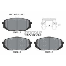 Stabdžių trinkelių rinkinys, diskinis stabdys TEXTAR 2649301