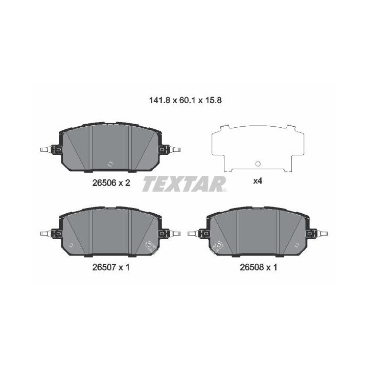 Stabdžių trinkelių rinkinys, diskinis stabdys TEXTAR 2650601