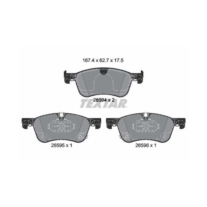 Stabdžių trinkelių rinkinys, diskinis stabdys TEXTAR 2659401