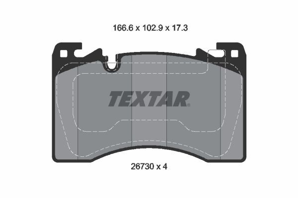 Stabdžių trinkelių rinkinys, diskinis stabdys TEXTAR 2673001