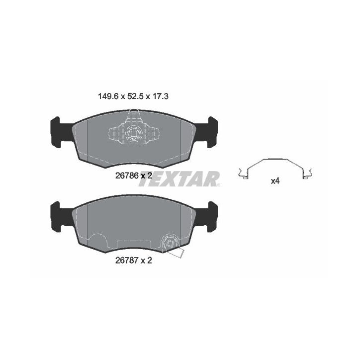 Stabdžių trinkelių rinkinys, diskinis stabdys TEXTAR 2678601