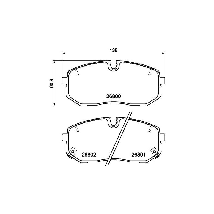 Stabdžių trinkelių rinkinys, diskinis stabdys TEXTAR 2680001