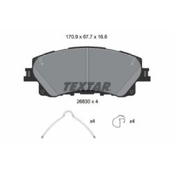 Stabdžių trinkelių rinkinys, diskinis stabdys TEXTAR 2683001