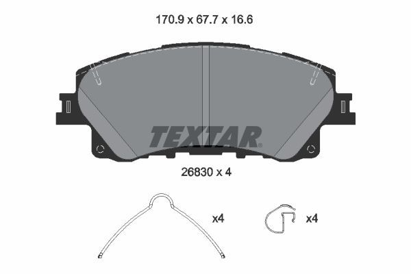 Stabdžių trinkelių rinkinys, diskinis stabdys TEXTAR 2683001