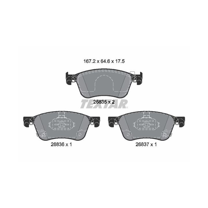 Stabdžių trinkelių rinkinys, diskinis stabdys TEXTAR 2683501