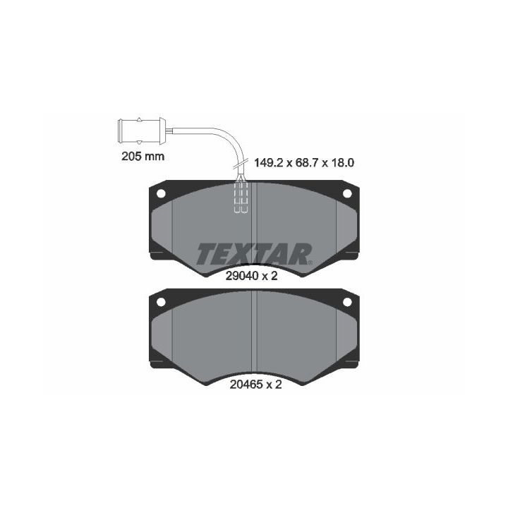 Stabdžių trinkelių rinkinys, diskinis stabdys TEXTAR 2904001