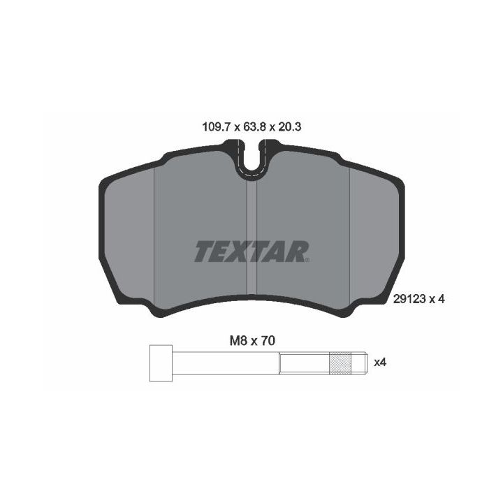 Stabdžių trinkelių rinkinys, diskinis stabdys TEXTAR 2912303