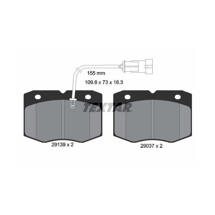 Stabdžių trinkelių rinkinys, diskinis stabdys TEXTAR 2913901