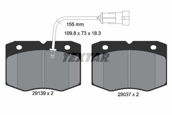 Stabdžių trinkelių rinkinys, diskinis stabdys TEXTAR 2913901