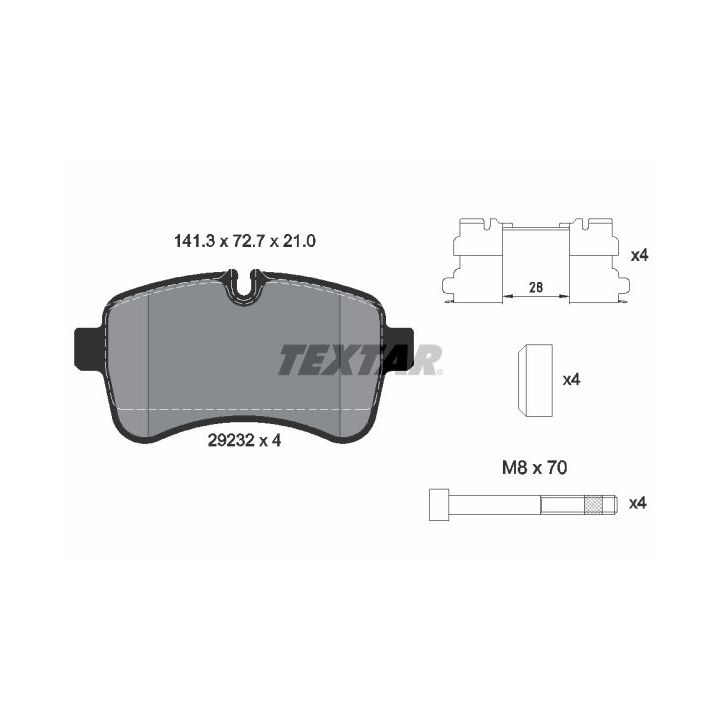 Stabdžių trinkelių rinkinys, diskinis stabdys TEXTAR 2923201