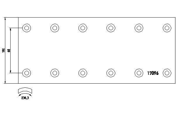 Stabdžių antdėklo rinkinys, būgninis stabdys TEXTAR 1709601