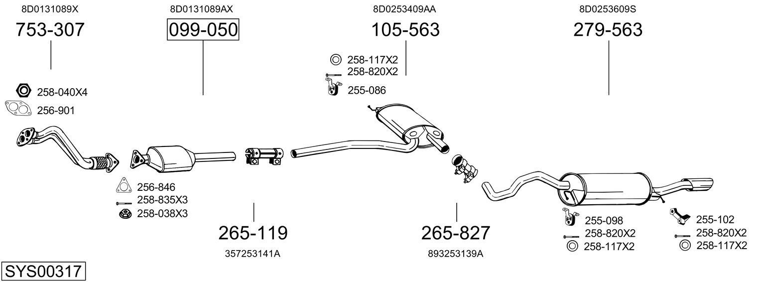 Išmetimo sistema BOSAL SYS00317